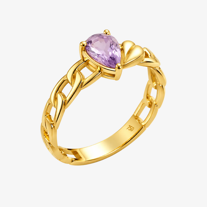 18k Gold Amethyst Ring