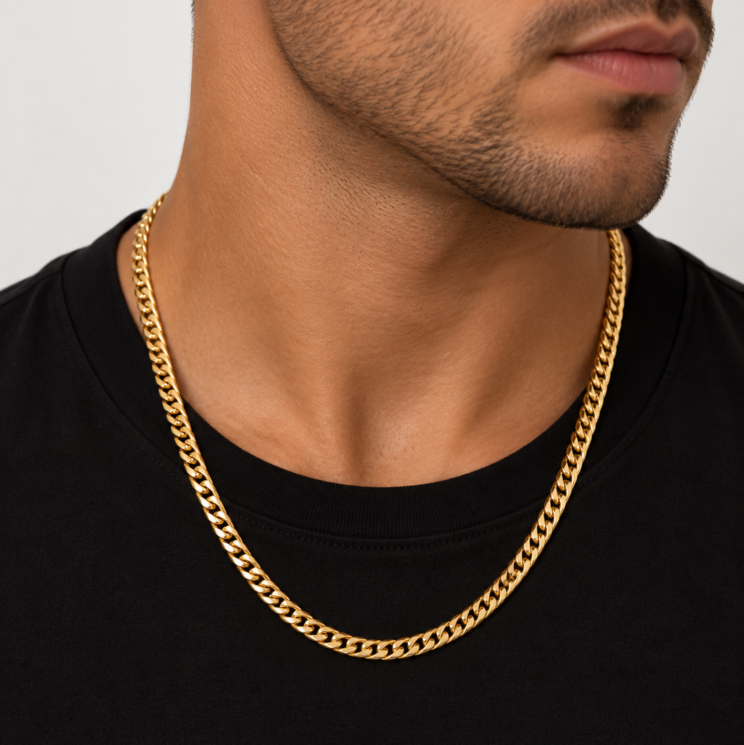 18k Yellow Gold Miami Cuban Link Chain – 4mm