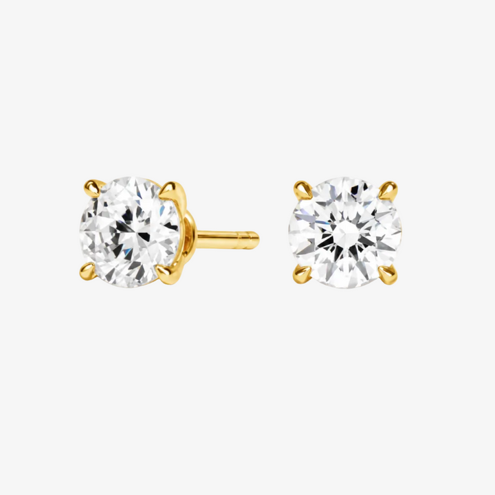 5 ctw Round Colorless Lab Grown Diamond Certified Stud Earrings, E, VS1 | IGI Certified