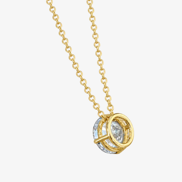 Collar Punto de Luz en Oro 18k - Tamaño: 20 Pulgadas - Piedras: 1 Moissanita - Metal: Oro Amarillo 18k