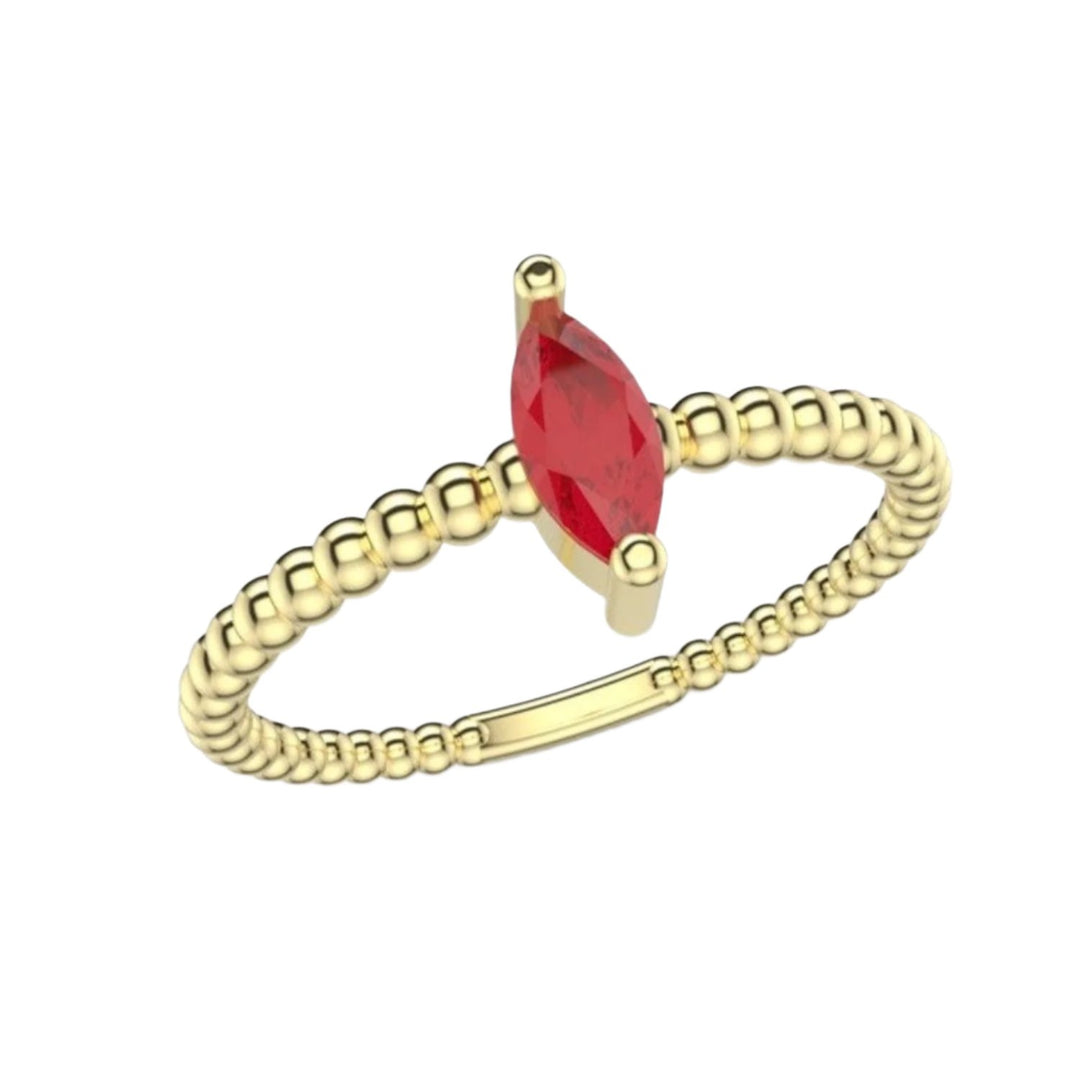 Navete Gemstone Ring in 18k Gold