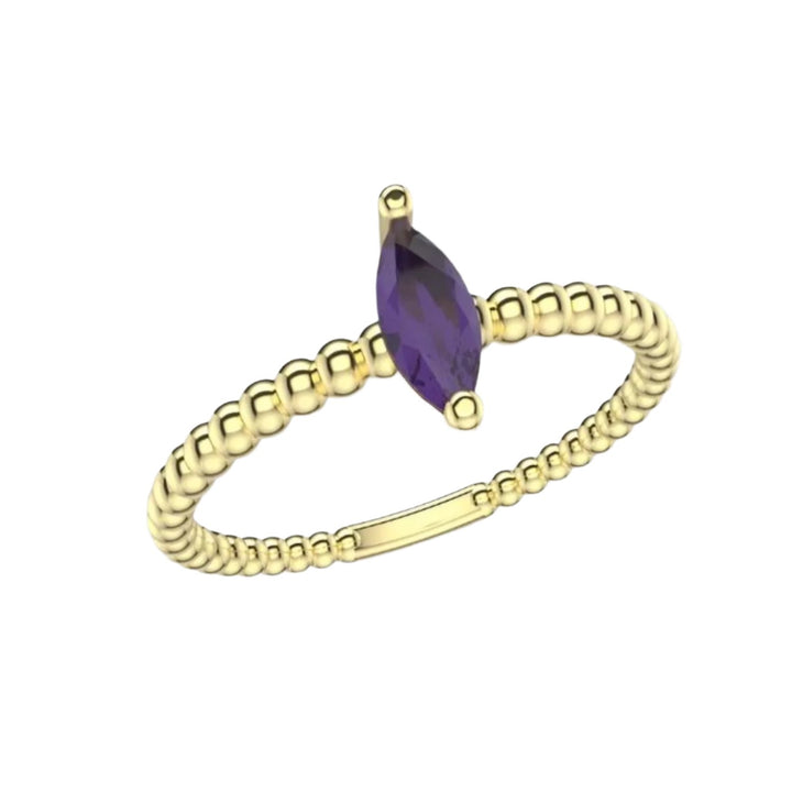 Navete Gemstone Ring in 18k Gold