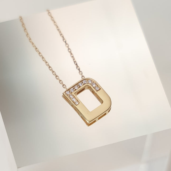 18k Gold Letter D Necklace