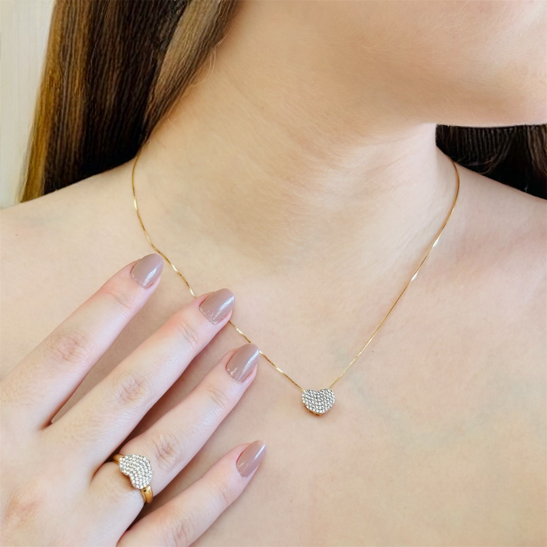 Gold Heart Pendant Necklace