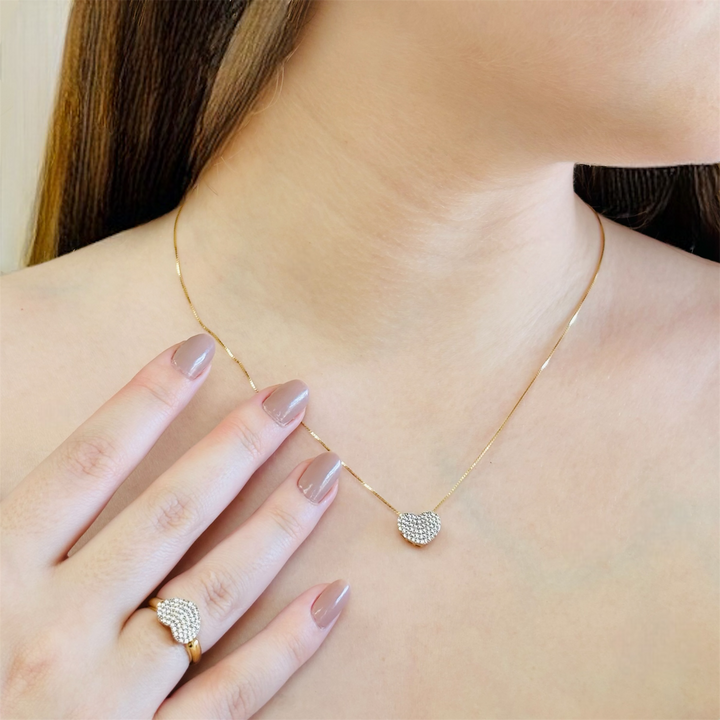 Gold Heart Pendant Necklace