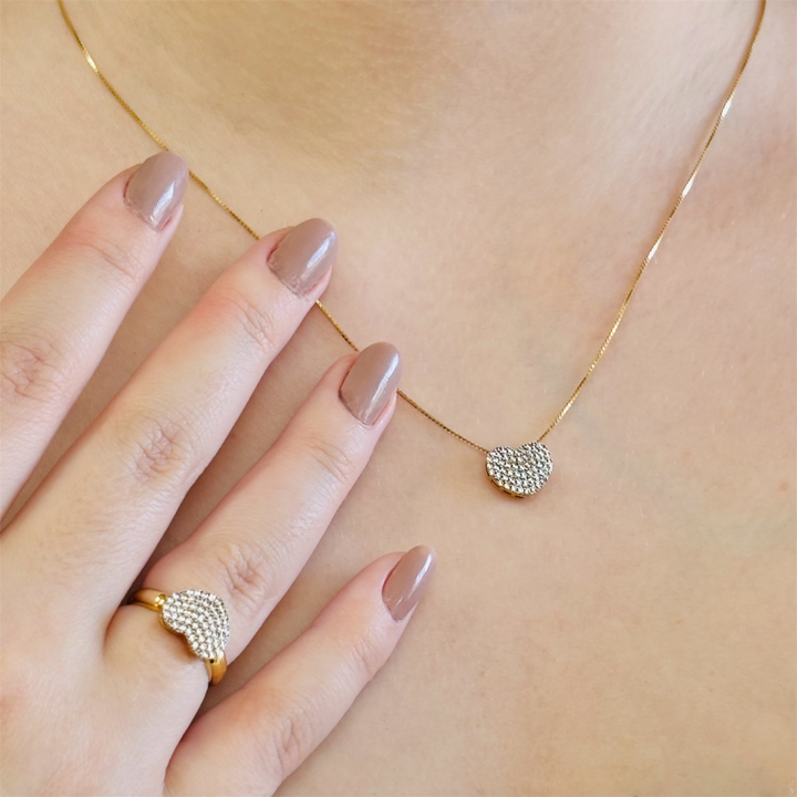 Gold Heart Pendant Necklace