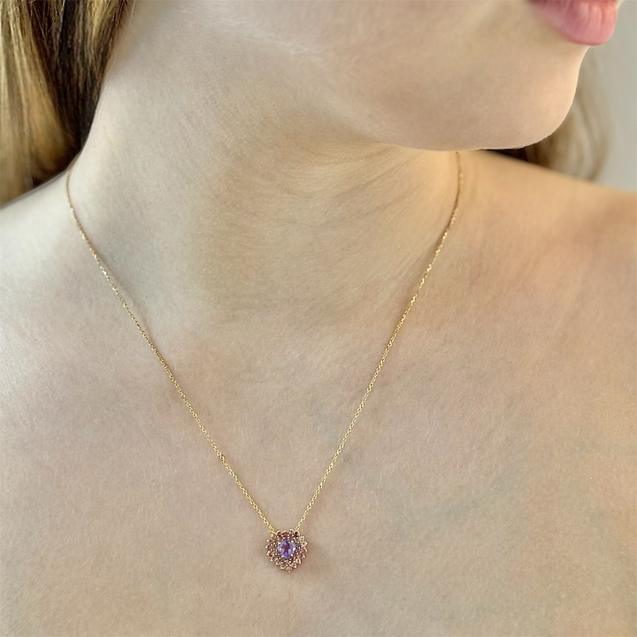 18k Gold Amethyst Necklace