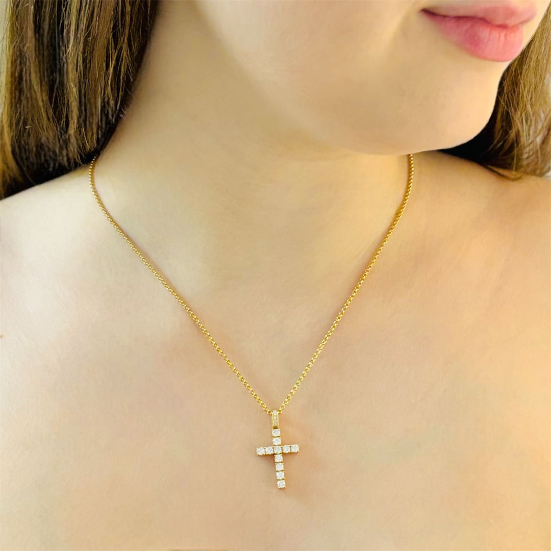 18k Gold Cross Necklace