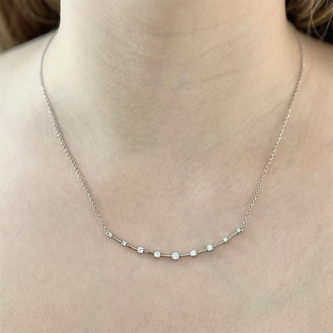 Collar Brillante Oro Blanco 18k