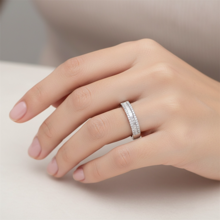 White Gold Diamond Band Ring