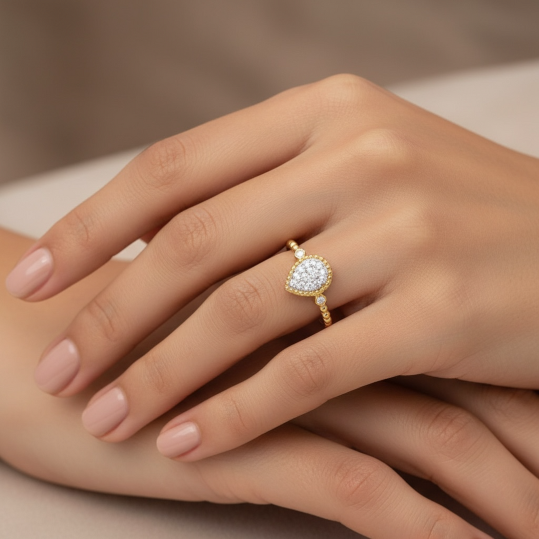 Pear Ring Natural Diamond
