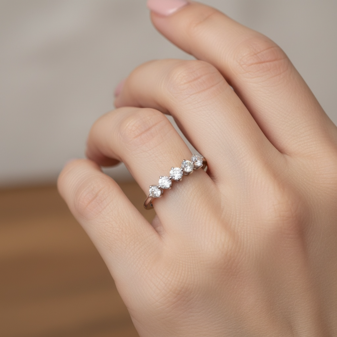 Five Diamond Gold Ring