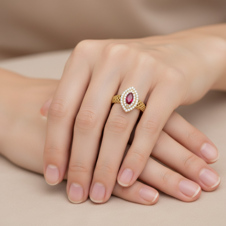 Marquise Ruby Gold Ring