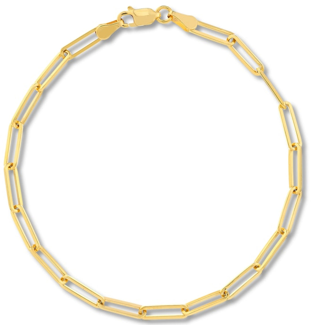 Colar com pingente de clipe de papel em ouro 10K - Tamanho da corrente: 45,7 cm (18 polegadas) - Tamanho do elo: 14,0 mm de comprimento, 4,2 mm de largura - Metal: Ouro amarelo 10K