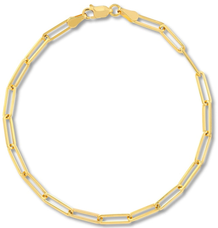 Colar com pingente de clipe de papel em ouro 10K - Tamanho da corrente: 45,7 cm (18 polegadas) - Tamanho do elo: 14,0 mm de comprimento, 4,2 mm de largura - Metal: Ouro amarelo 10K