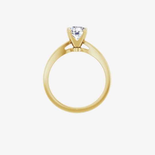 Solitaire Engagement Ring Solid Gold Round - alternate view