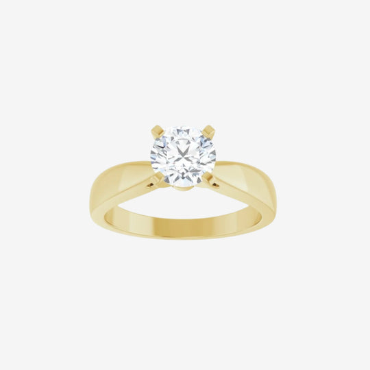 Solitaire Engagement Ring Solid Gold Round