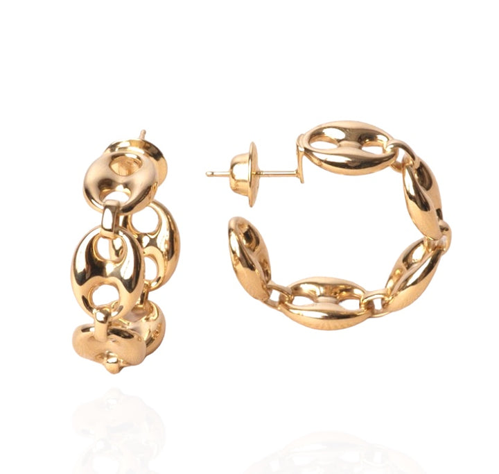 18k Gold Hoop Design Earring
