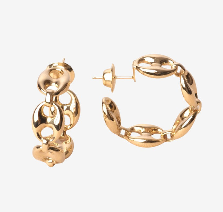 18k Gold Hoop Design Earring