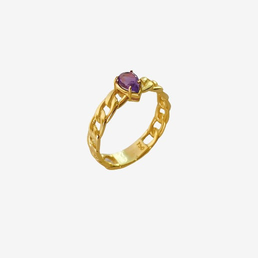 18k Gold Amethyst Ring