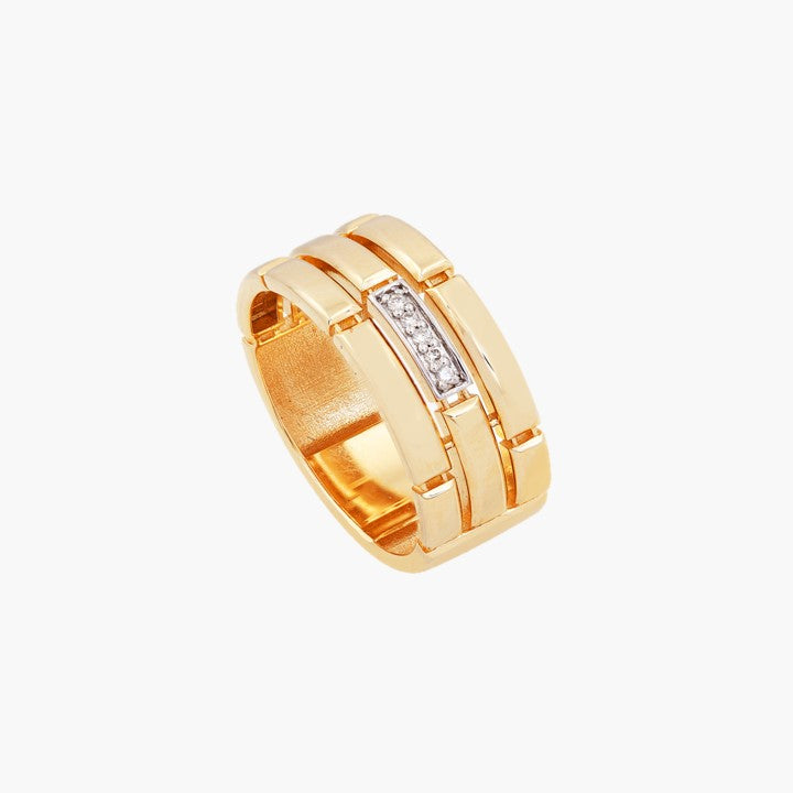 Men's Ring in 18k Gold with Diamonds