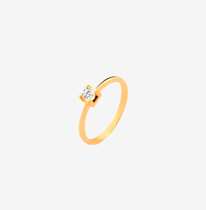 18k Gold Solitaire Ring