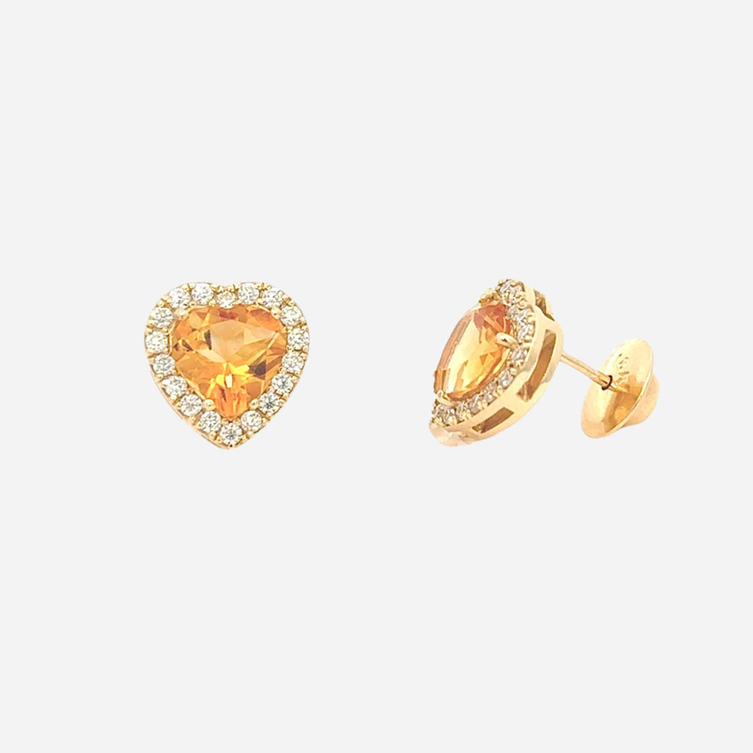 18k Gold Citrine Earring