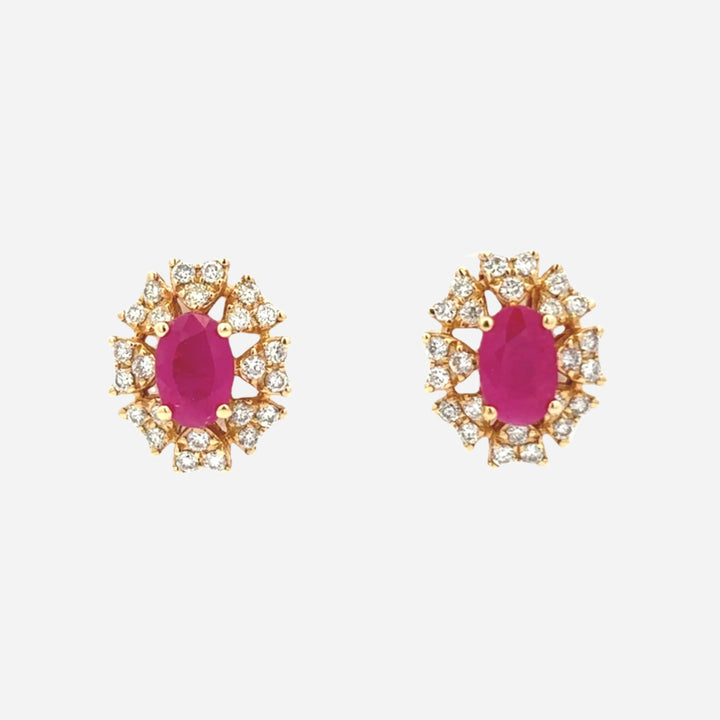 18k Gold Ruby Earring