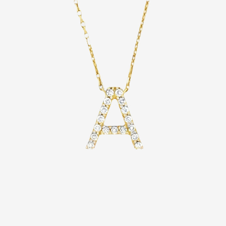 14k Gold Letter A Necklace