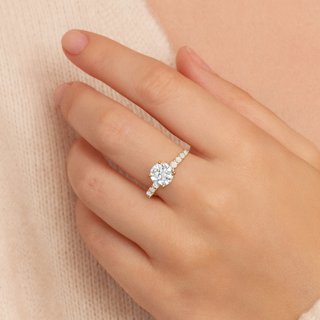 2.0Ct Round Half Eternity Lab Diamond Ring