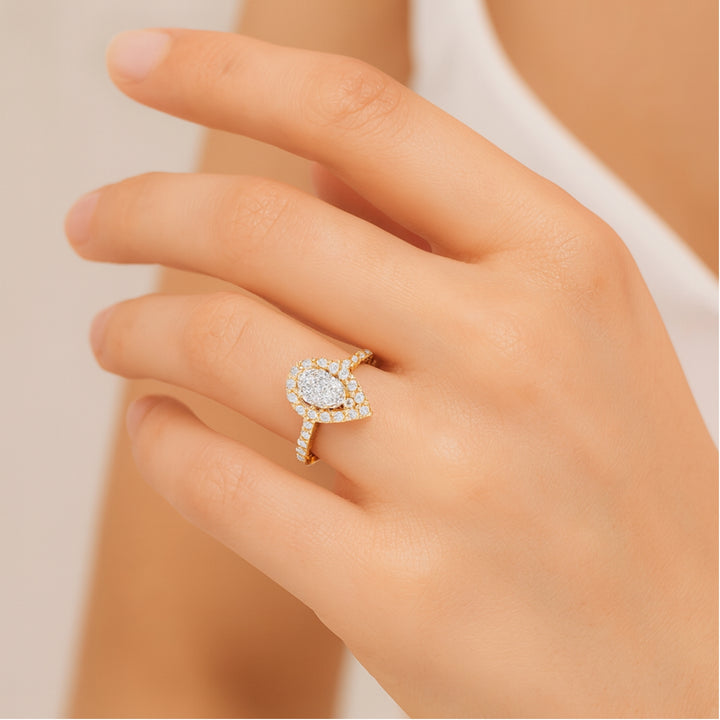 Pear Classic Lab Diamond Engagement Ring