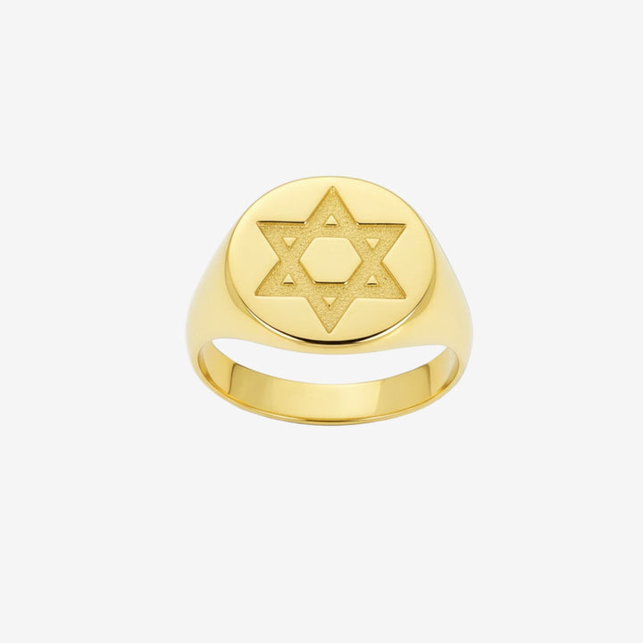 Gold Star of David Signet Ring