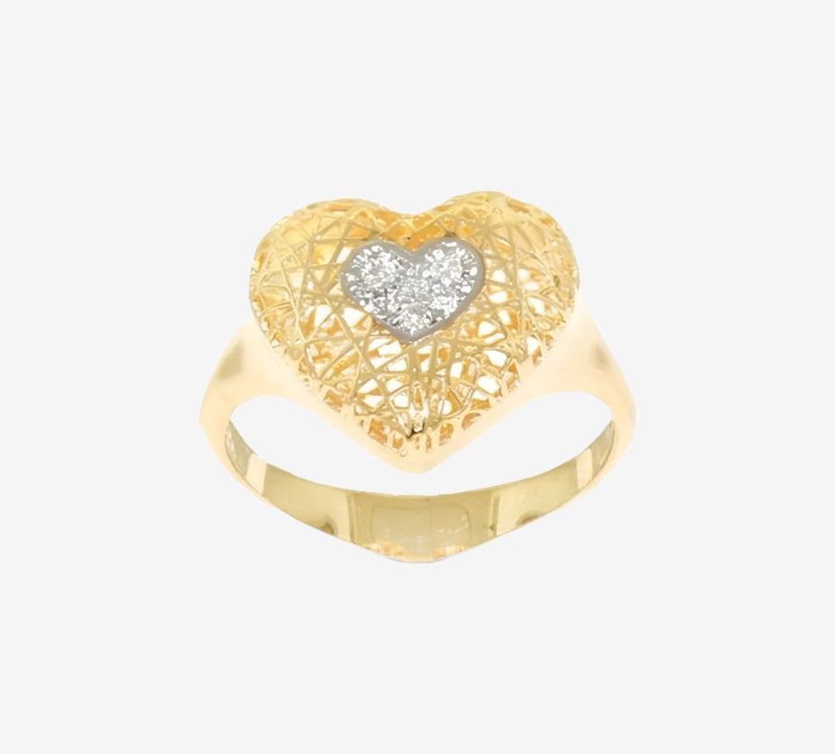 18k Gold Heart Ring