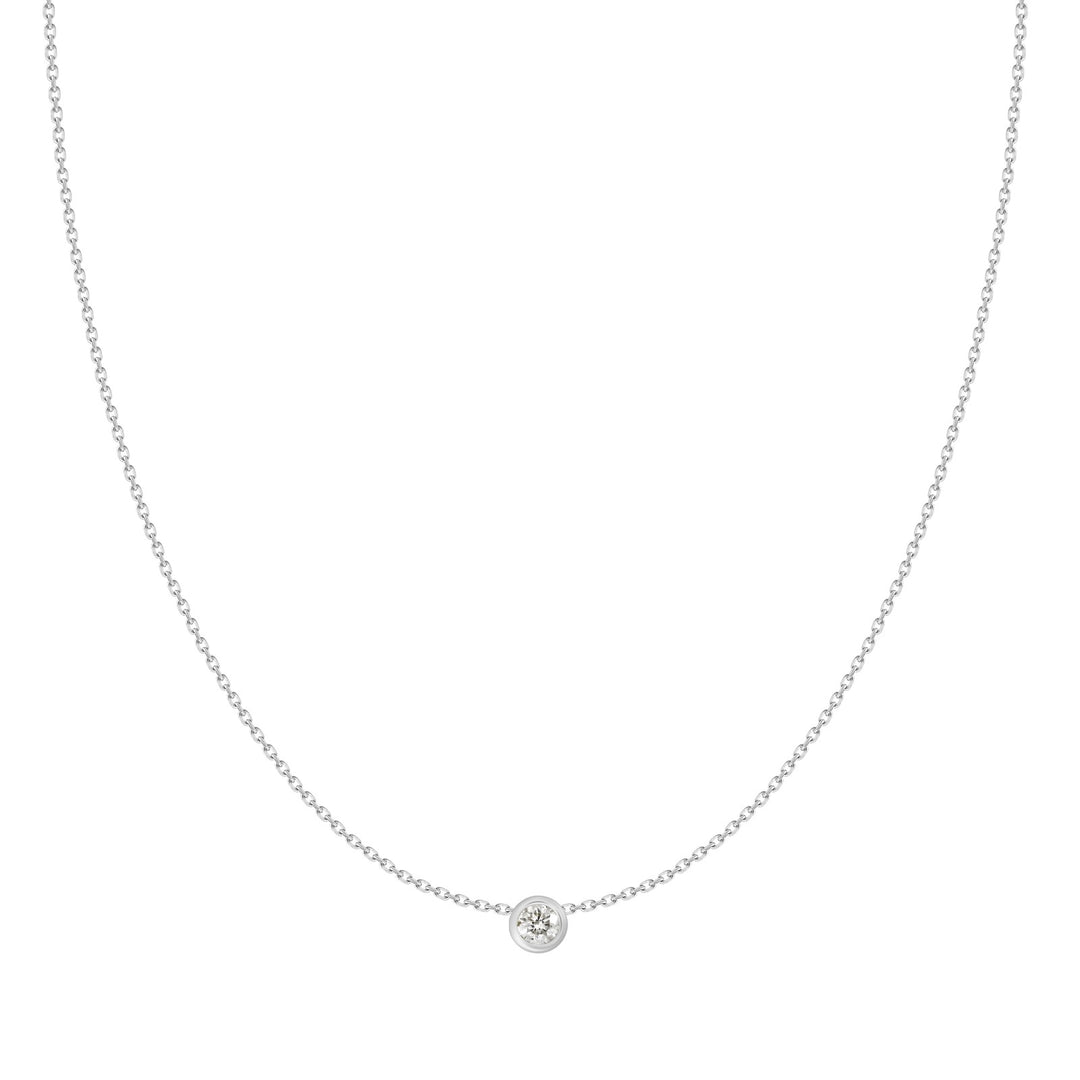 18k Gold Diamond Bezel Necklace