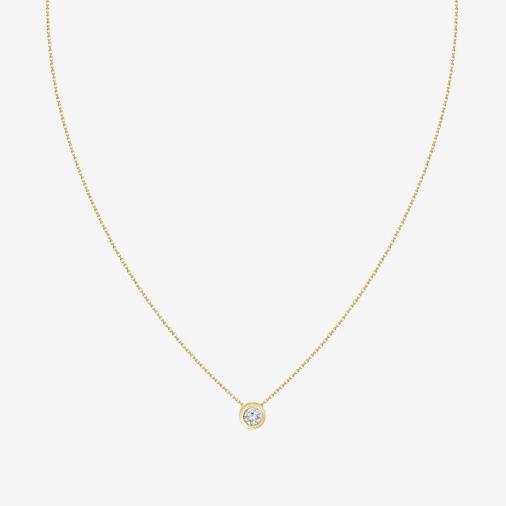 18k Gold Diamond Bezel Necklace