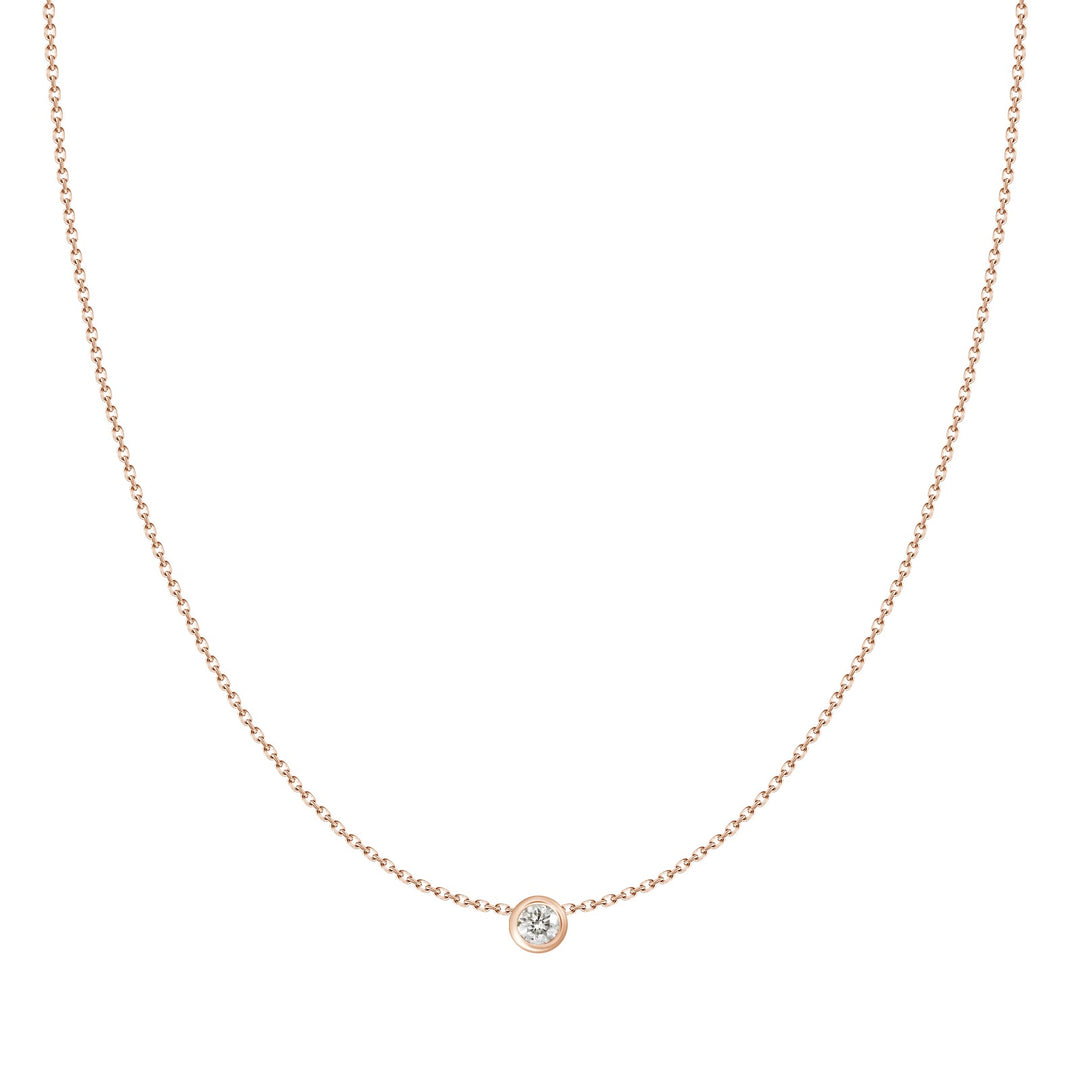 18k Gold Diamond Bezel Necklace