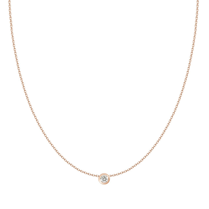 18k Gold Diamond Bezel Necklace