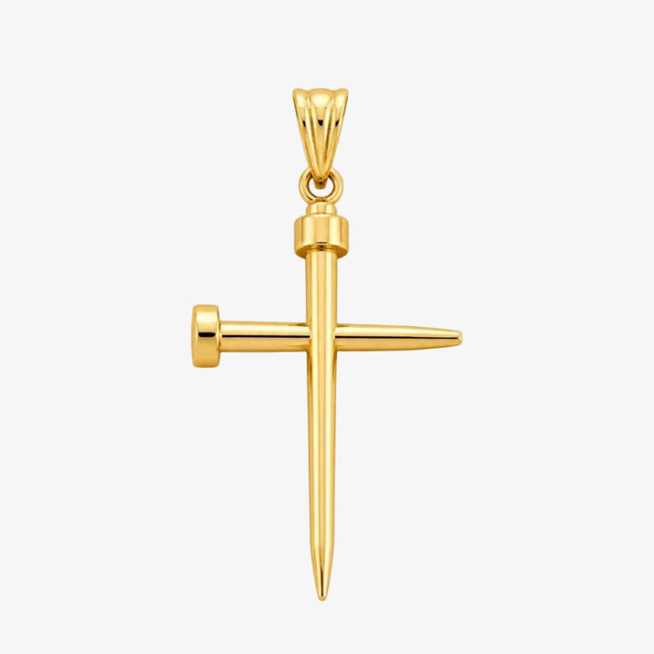 14k Gold Nail Cross Pendant