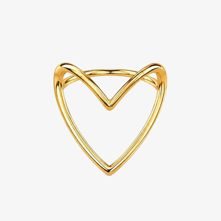14k Gold Open Heart Ring