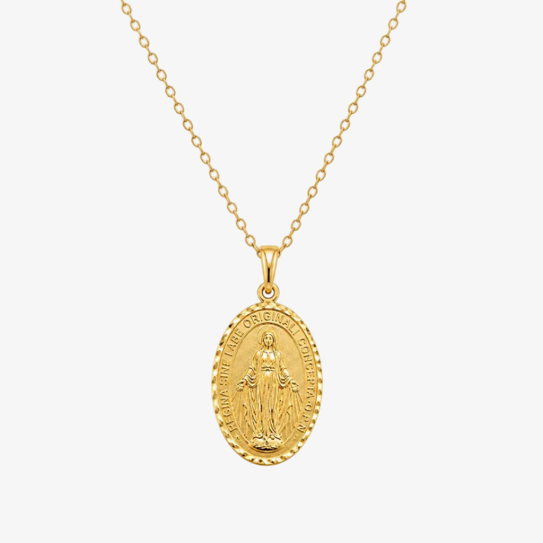 14k Gold Miraculous Medal Pendant