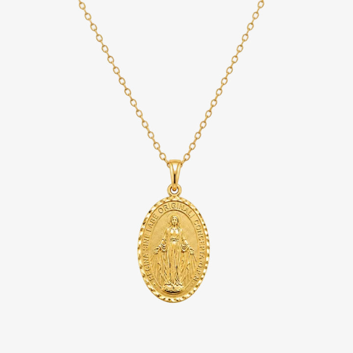14k Gold Miraculous Medal Pendant