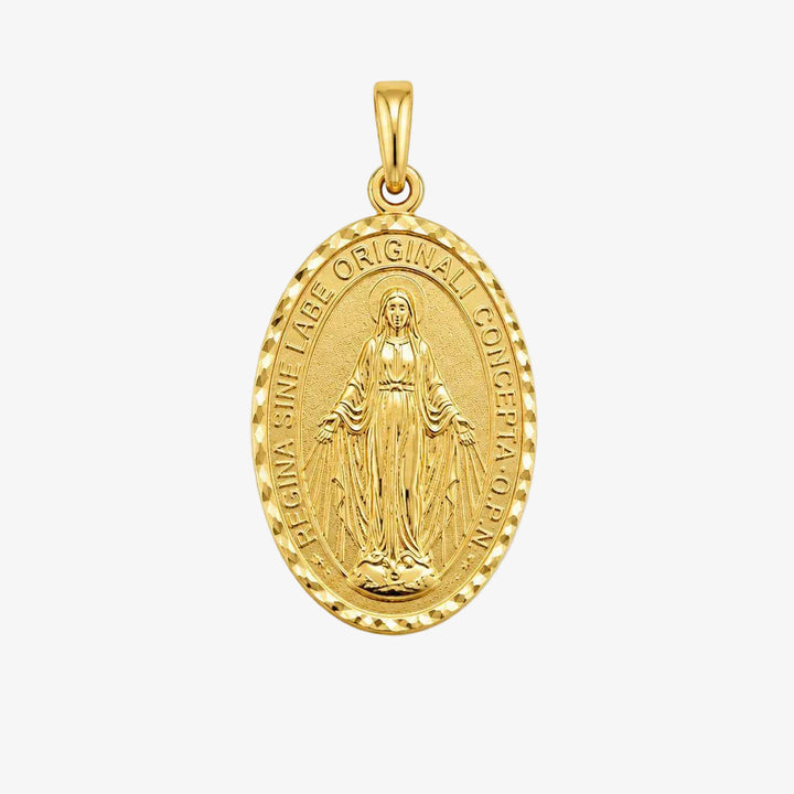 14k Gold Miraculous Medal Pendant