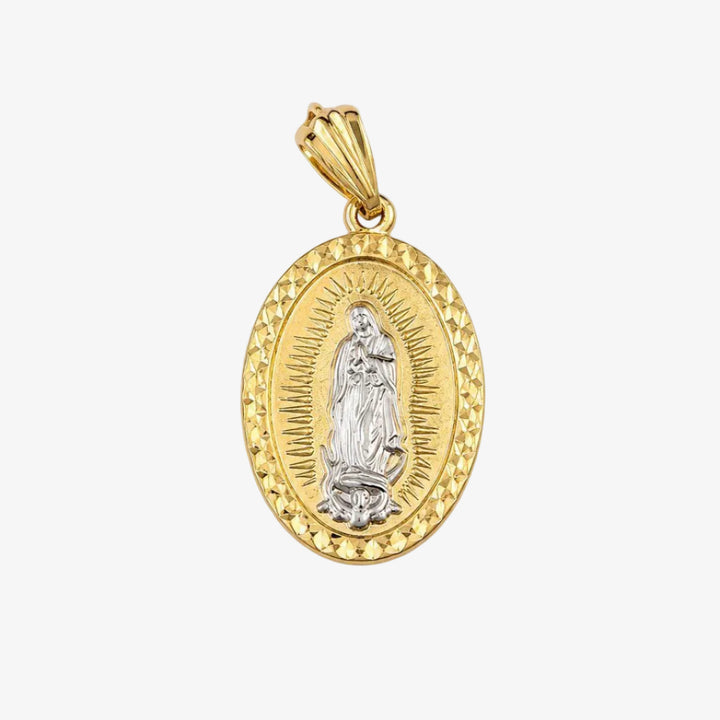 14k Two-Tone Gold Our Lady of Guadalupe Pendant