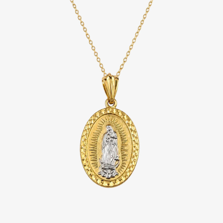 14k Two-Tone Gold Our Lady of Guadalupe Pendant