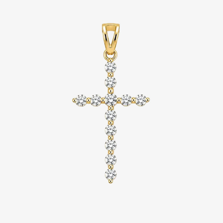 18k Gold Diamond Cross Pendant