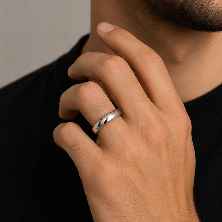 14k White Gold Classic Wedding Band