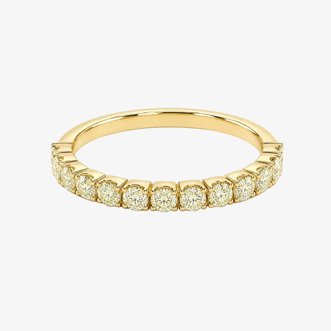 18k Yellow Gold Wedding Band -  Fancy Yellow Diamonds