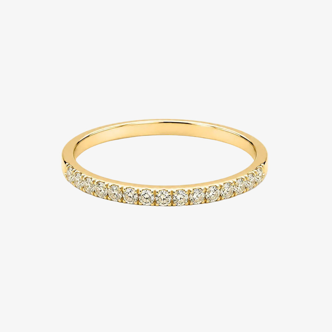 18k Yellow Gold Wedding Band - Natural Diamonds