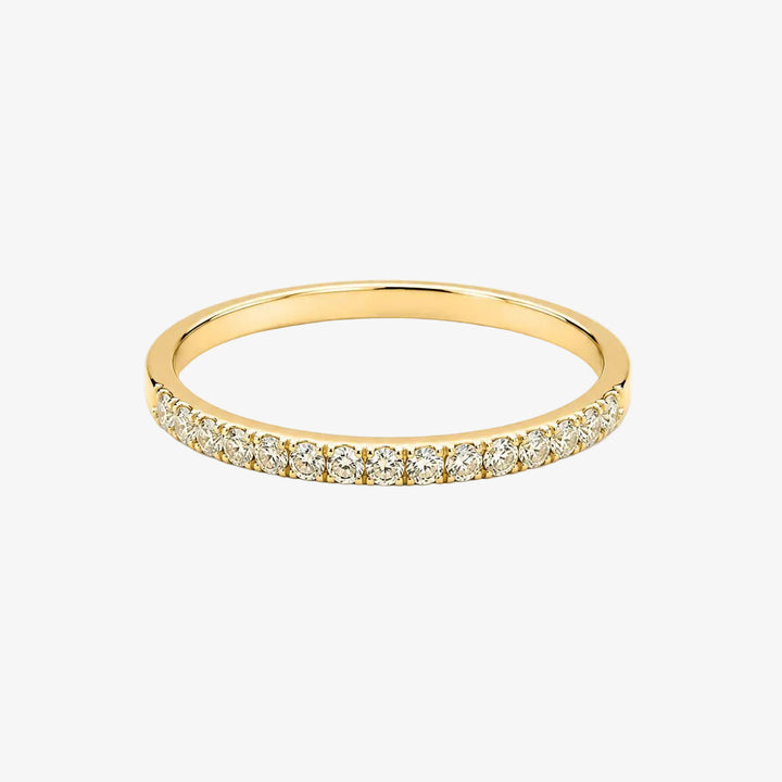 18k Yellow Gold Wedding Band - Natural Diamonds
