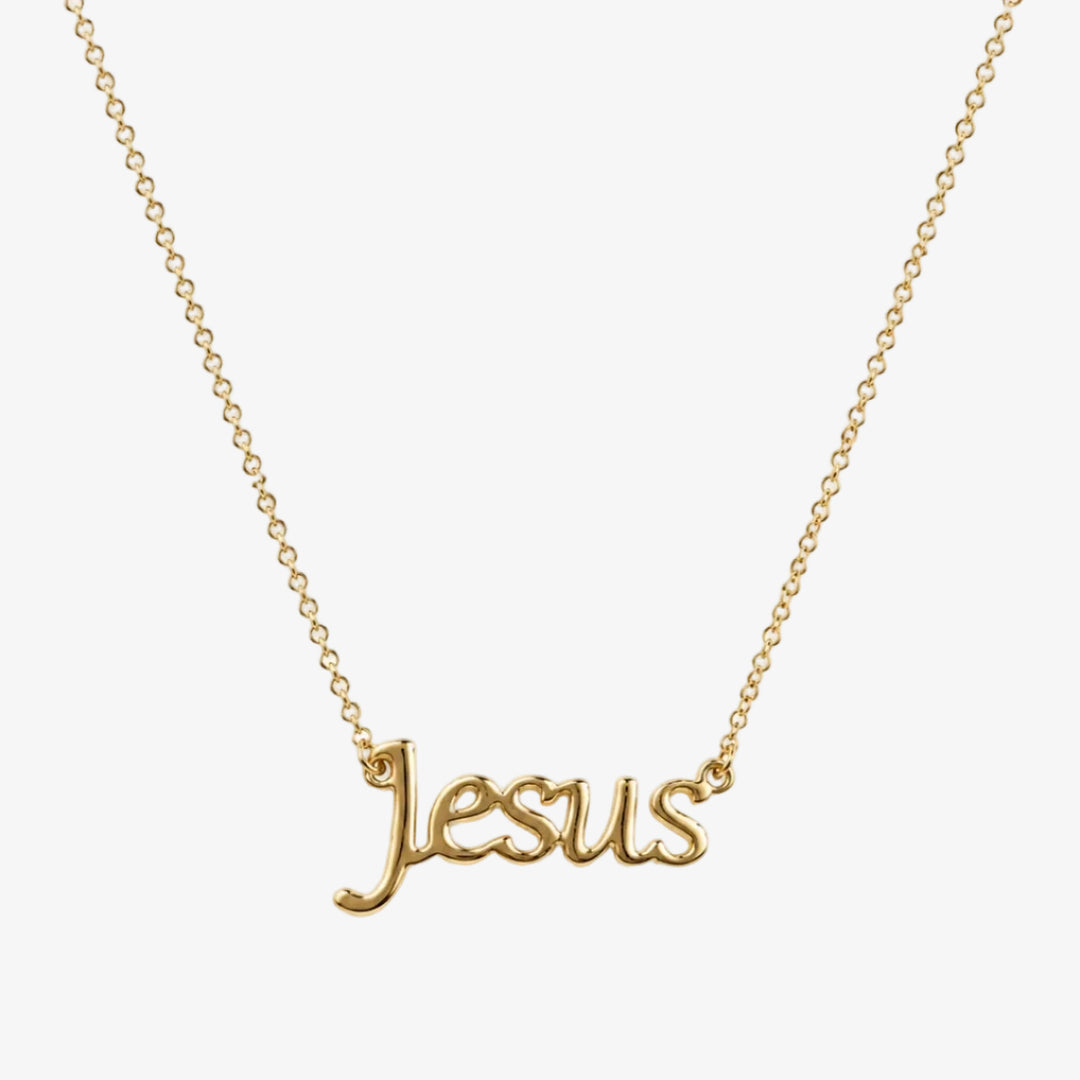 18k Yellow Gold Jesus Necklace